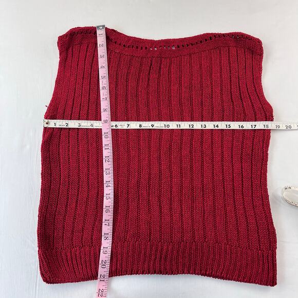 Knot deVille Vintage sweater vest sleeveless Silk Blend Maroon women’s sz Medium - Picture 4 of 6